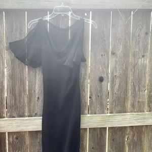 Knee length black dress